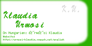 klaudia urmosi business card